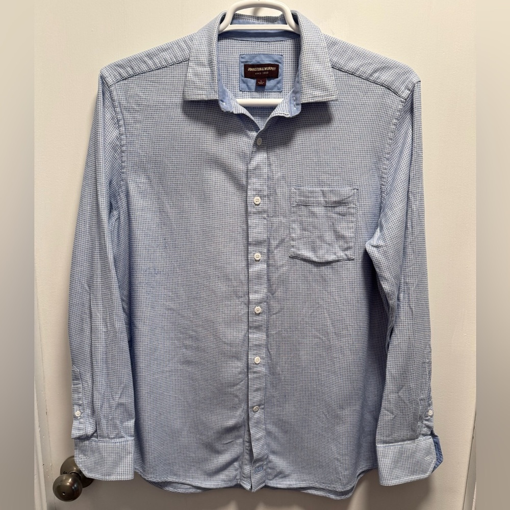 Gently Used Johnston & Murphy Button Down Collared Shirt Mens Size L